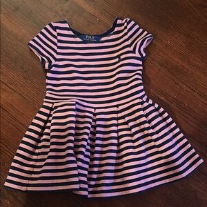 Polo Ralph Lauren Pink and Navy Striped Kids Dress